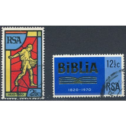 150ᵗʰ Anniv of Bible Society - South Africa 1970 - F H - SG 301/2 (J)