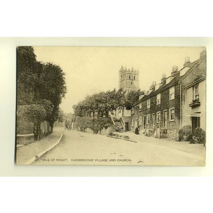 h0073 - High Street , Carisbrooke Village , Isle of Wight - postcard