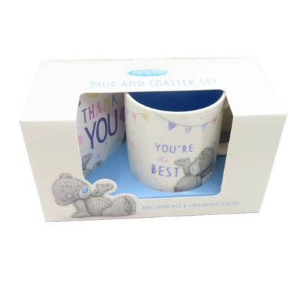 You're the Best Mug & Coaster Set Comes Boxed 8.5 CM Ceramic Teddy Detail Gift