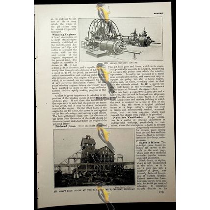 Steam Winding Engine & Shaft Rock House, Calumet, Book Illustration, c1907