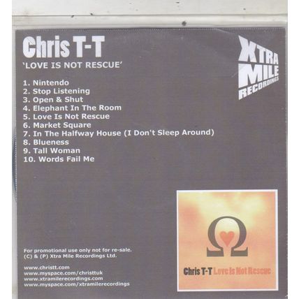 Chris T-T : Love Is Not Rescue. (2010) PROMO CD Album