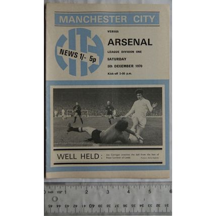 1970 programme Manchester City v. Ipswich Town, 31/10