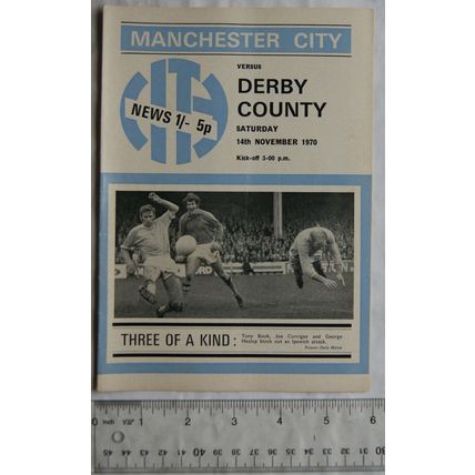 1970 programme Manchester City v. Derby County, 14/11