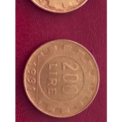 Umlaufmünze Italien 200 Lire 1991