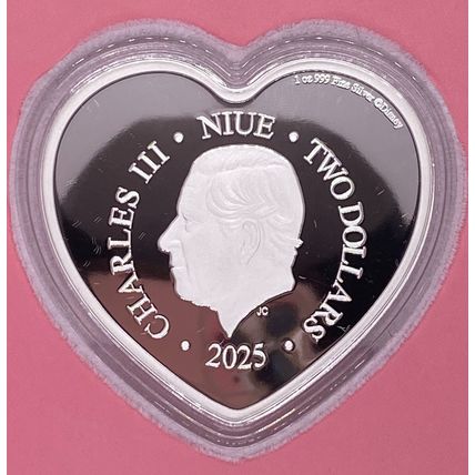 1 Oz 2025 Agoro Silver Collectible Disney I Love Us - Mickey and Minnie Mouse