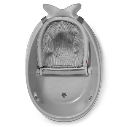 Skip Hop Infant Bath Tub 3-Stage Grow with Baby Smart Sling MOBY Bathtub Grey Ag