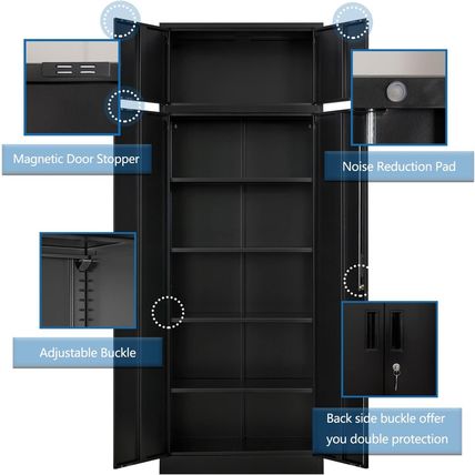 BESFUR Metal Storage Cabinet, 87-Inch Tall Large Garage Storage Cabinet with Adj
