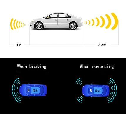 Backup Parktronic System Car Auto Vehicle Reverse with 8 Parking Sensors Kit Dis