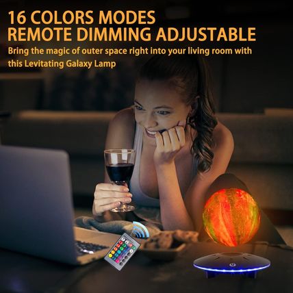 Floating Moon Lamp 16 Colors Remote Control Night Light Brightness Adjustable fo