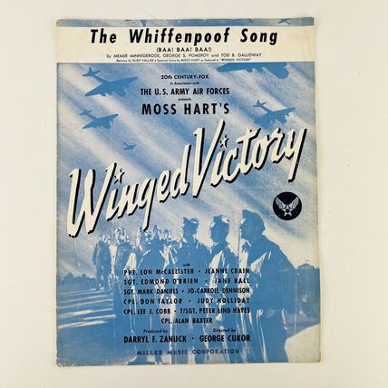 The Whiffenpoof Song Moss Hart Winged Victory Sheet Music 1944 Miller Music