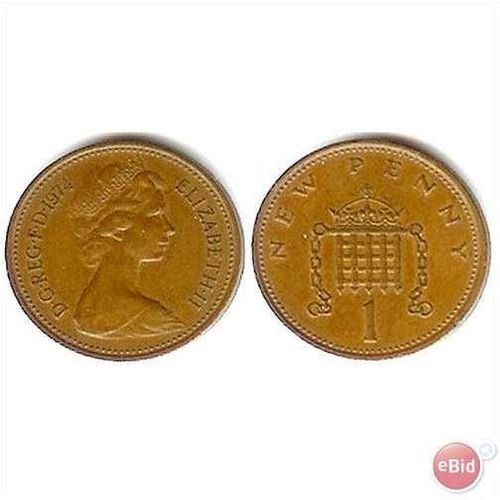 1974 United Kingdom Elizabeth 1 New Penny - Very Fine