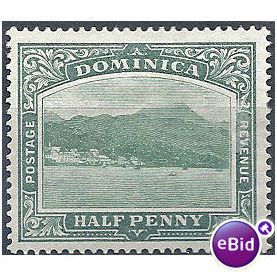 Dominica 1903 SG27 1/2d Green & Grey-Green Mounted Mint.