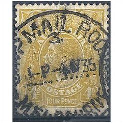 Australia 1929.SG102 4d Yellow-Olive Fine Used.
