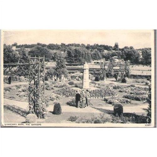 Kettering, Northamptonshire - Wicksteed Park, gardens - Photochrom postcard