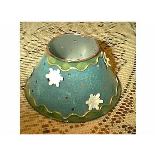 GORGEOUS METAL SNOWFLAKE EDGEWOOD BLUE TEALITE CANDLE SHADE