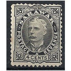 Sarawak 1895 SG29 4c Black Mounted Mint . .