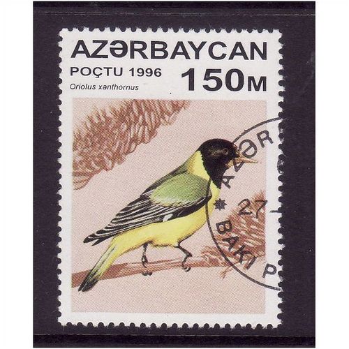 AZERBAIJAN 1996 SG327 150M ASIAN BLACK HEADED ORIOLE FINE USED#3