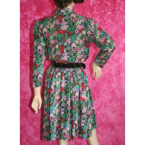 Vintage 1970 Floral Shirt Dress Size 10 Womens Marks & Spencer