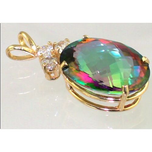 Mystic Fire Topaz, 14KY Gold, P016