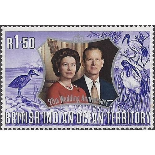 BIOT 1972 Royal Silver Wedding R1.50 Unmounted Mint MNH SG 43 Sc 44 stamp bird