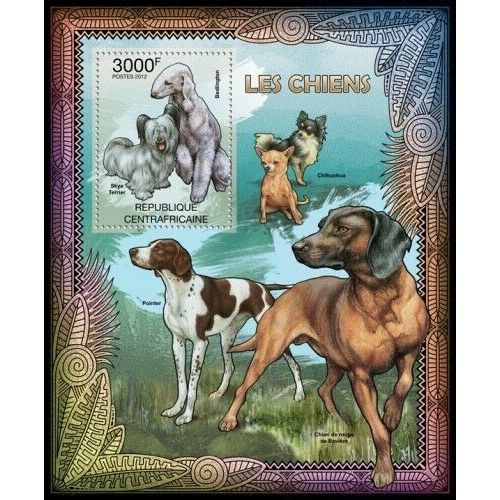 CENTRAL AFRICA 2012 SHEET MNH DOGS CHIENS HUNDE PERROS 1A