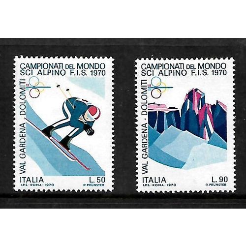 ITALY 1970 WORLD SKIING CHAMPIONSHIPS SG 1251 / 1252 SET 2 VALS M / MINT