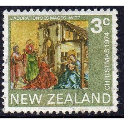New Zealand 1974 Christmas - L'Adoration des Mages, Witz 3c Used
