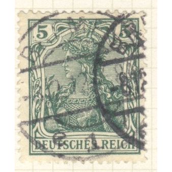 Germany 1905 - 5pf green - "Germania" - used