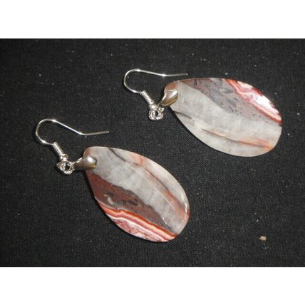 Exquisite banded onyx teardrop earrings 31x21mm grounding power