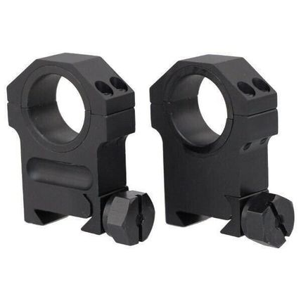 1" 30mm Extra High Tactical Heavy Duty Black Picatinny Weaver Style Rings Pair