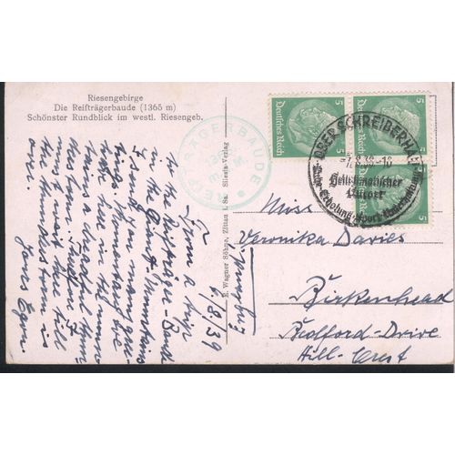 Vintage Germany PC 1939 - Riesengebirge - Die Reiftbragerbaude (1365 m)