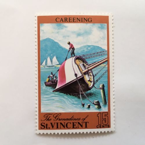 St Vincent 1971 Tourism 15c Careening Boat Mounted Mint MM SG 333 Sc 327 stamp