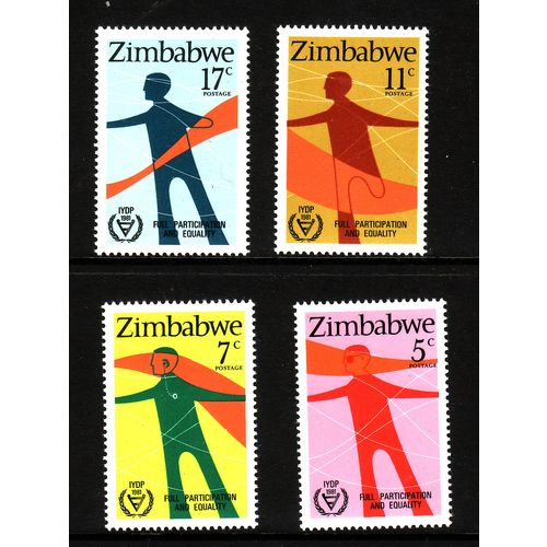 ZIMBABWE 1981 YEAR FOR DISABLED SG 602 / 605 SET 4 VALS U/M MINT