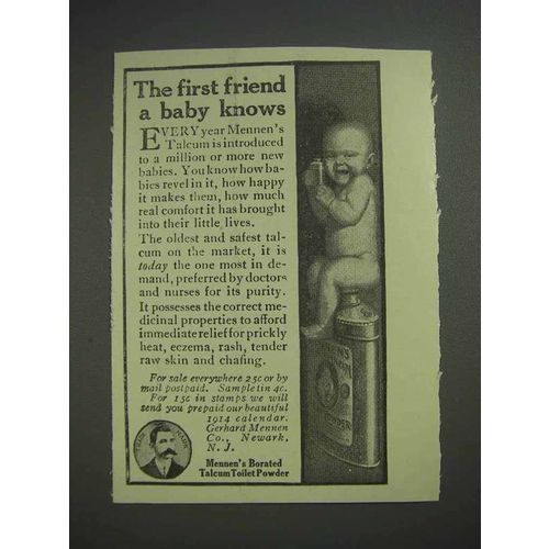 1913 Mennen's Borated Talcum Toilet Powder Ad