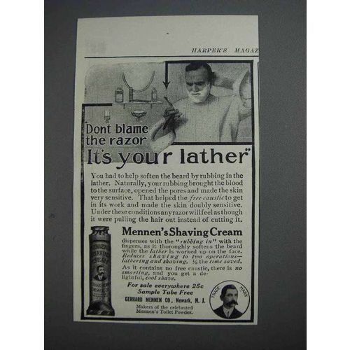 1913 Mennen's Shaving Cream Ad - Don't Blame Razor