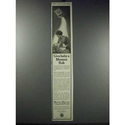 1913 Mennen's Borated Talcum Toilet Powder Ad - Baby