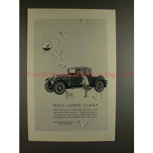 1926 Wills Sainte Claire Cabriolet Roadster Car Ad!!