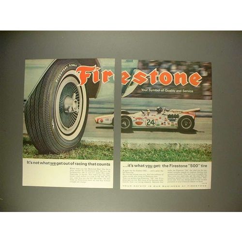 1966 Firestone 500 Tire Ad w/ Graham Hill
