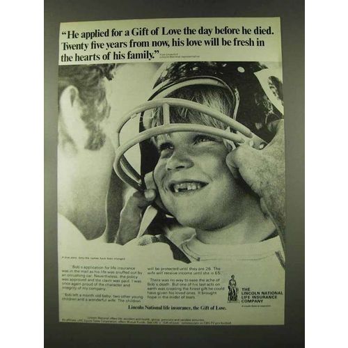 1973 Lincoln National Life Insurance Ad - Gift of Love