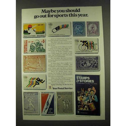 1974 U.S. Postal Service Ad - Go Out for Sports