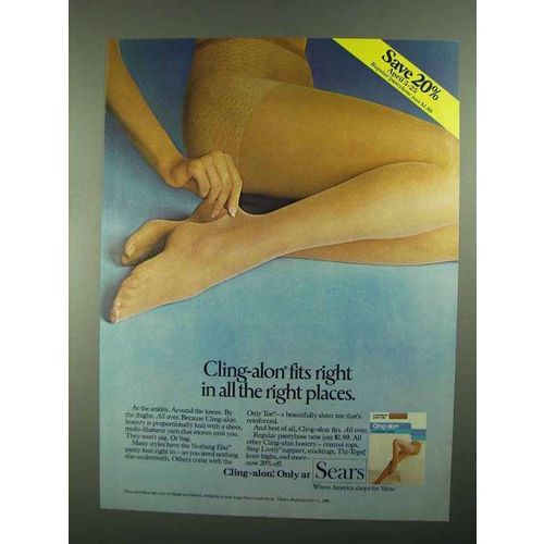 1981 Sears Cling-alon Hosiery Ad - In the Right Places