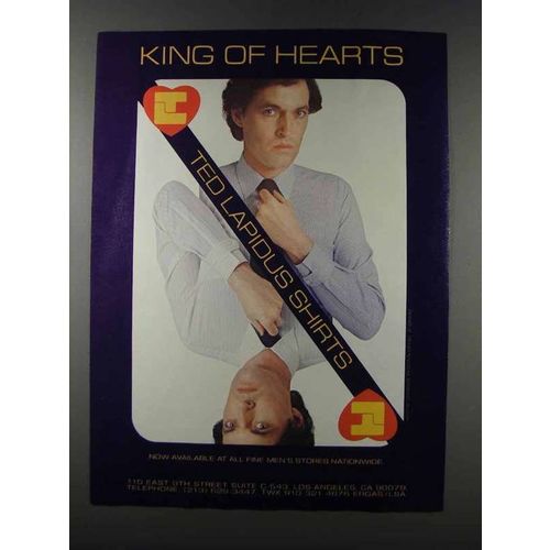 1981 Ted Lapidus Shirts Ad - King of Hearts