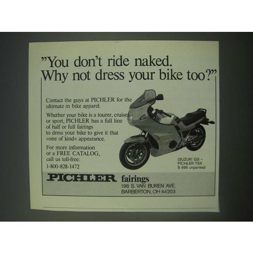 1989 Pichler Fairings Ad - Suzuki GS with Pichler TSX