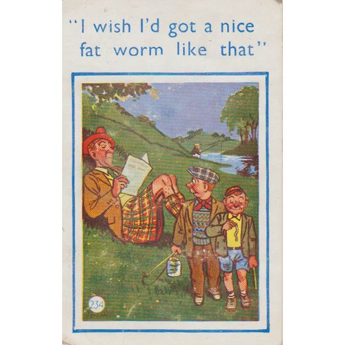 GB circa 1965 I Wish I Had a Nice Fat Worm by Coastal Cards see others