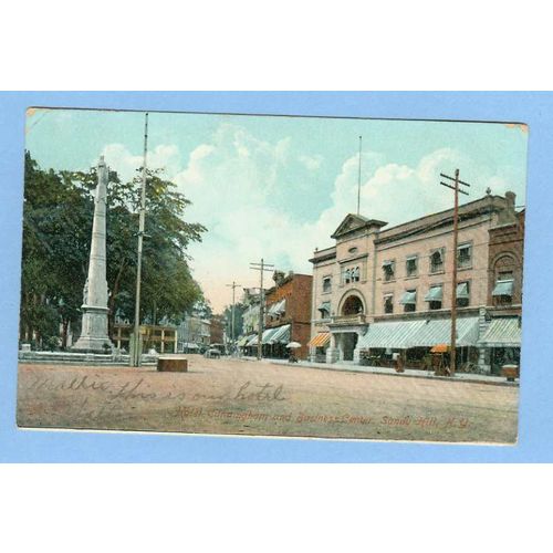 New York Sandy Hill Hotel Cunningham and Business Center Street Scene w/Wa~403