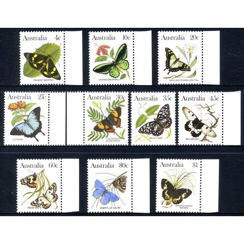 AUSTRALIA 1983 Wildlife / Butterflies Full Set of 10 definitive stamps MNH