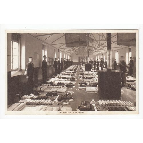 Kit Inspection HMS Ganges Shotley Suffolk Postcard