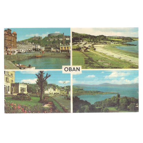 OBAN, SCOTLAND multiview used vintage postcard 1969 postmark =