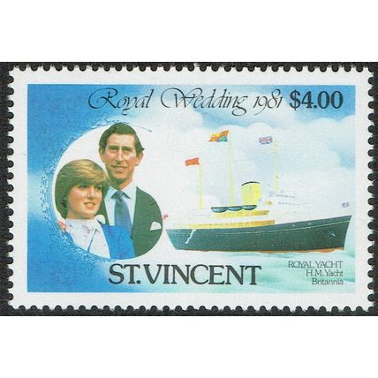 St. Vincent 1981 Royal Wedding $4 Multicoloured SG672 UM