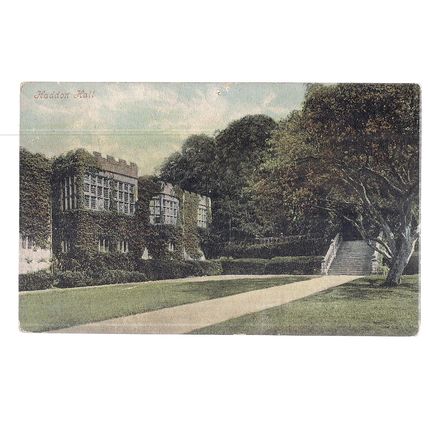 HADDON HALL, Derbyshire unused antique postcard by Valentine =